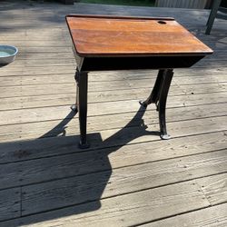 Antique Desk solid Wood With Iron Legs