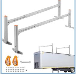 GINDAOLULU Ladder Rack for Trailer, 800LB Aluminium Trailer Ladder Rack Fit for Open and Enclosed Trailers,for 6.0'-8.2' Wide Trailers (Silvery)