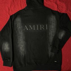 Amiri Acid Wash Rinestone Black Hoodie Size L & M