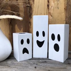 Set of Three Wooden Candle Bases