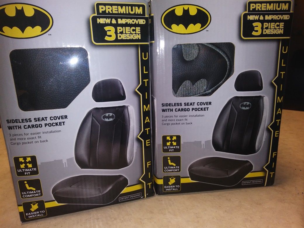 Leather Batman car seat cover set of 2