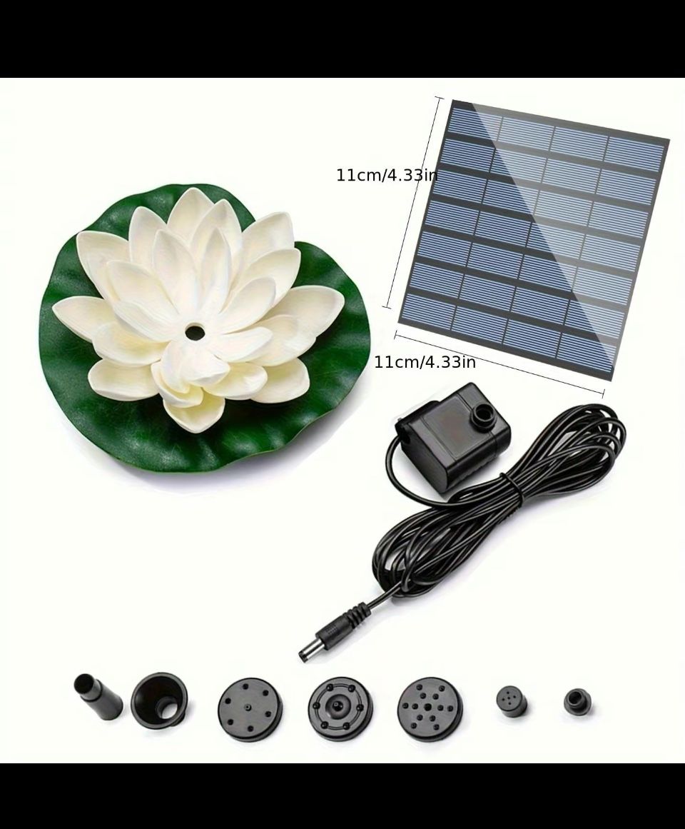 1pcs Solar Water Fountain with Lot-us Leaf - Solar Fountain Pump Solar Bird Bath Fountains Solar Water Pump Solar Floating Fountain for Outdoor Ponds