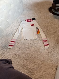 White pink Red Ribbed Long Sleeve Top sweater new Wilson’s forever 21 long sleeve