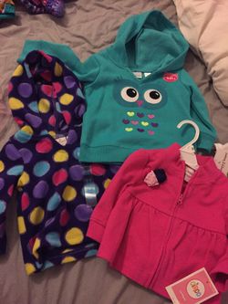 Qty 3 jacket/pullover brand new with tags size 6 to 9 months