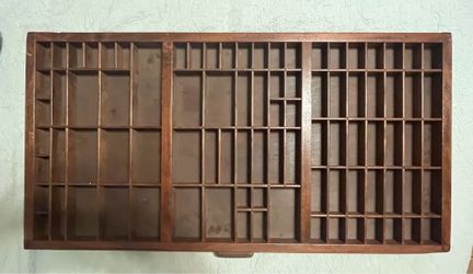 Vintage Hamilton Printer Type Set Drawer Wood Cabinet Tray Display Shadow Box
