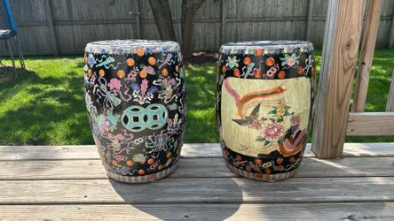 Vintage Chinese Garden Stools - Set of 2