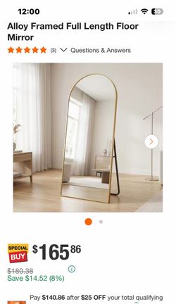 Alloy 6ft Framed Full Length Floor Mirror