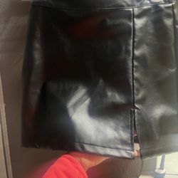 Black Faux (leather) Skirt 