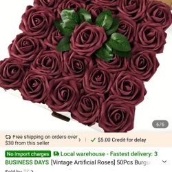 Burgundy Artificial Roses