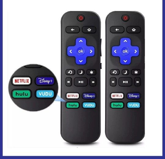 2pack Remote Control Replacement for All Roku TV TCL/Hisense/Onn Roku