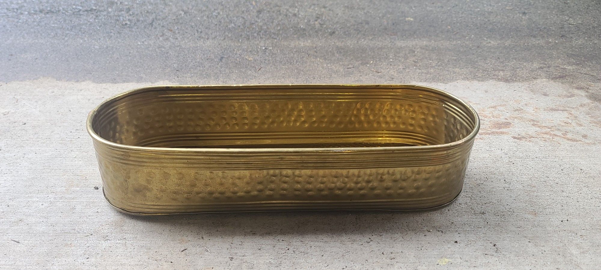 Beautiful Vintage Brass Long Planter