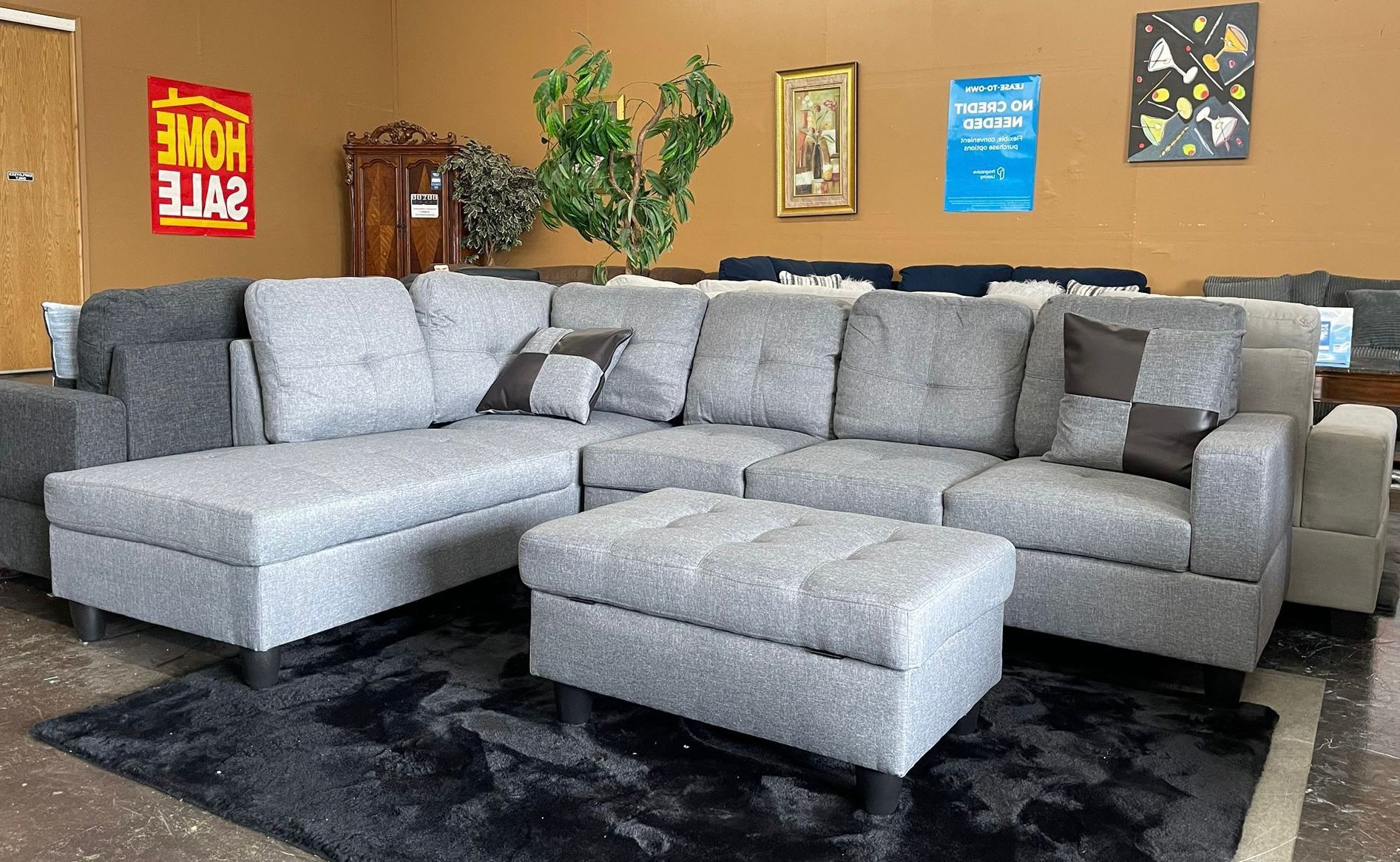 STORE CLOSING SALE β Sectional with Ottoman ONLY $499!