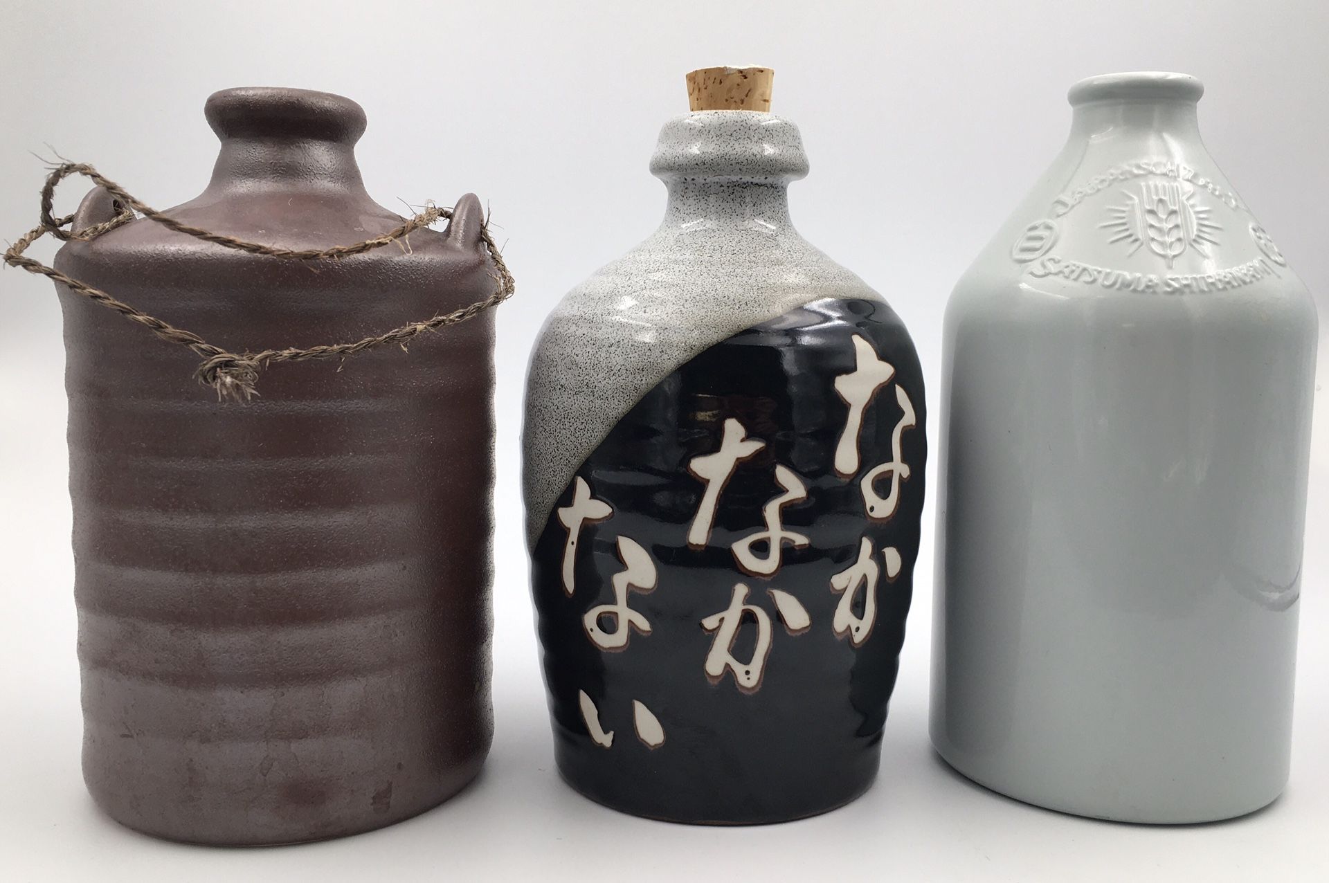 Japanese Sake Bottle Base Ware Pottery for house interior decor, flower vase