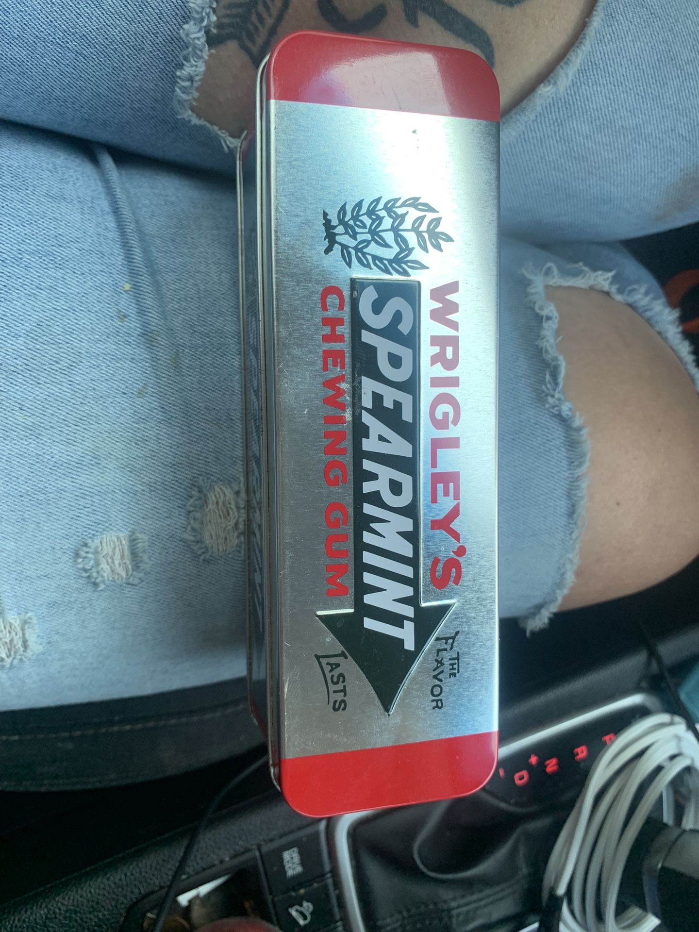 Tin Spearmint Gum Metal Tin