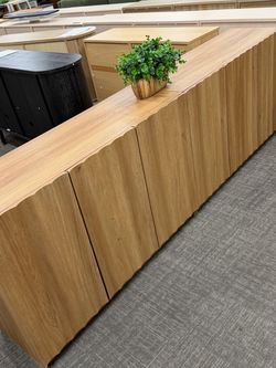 New, Already Assembled✨Set of 2, 94.5"L Modern Buffet Cabinet with Storage, Fluted Arched Sideboard Cabinet w/Adjustable Shelves, Wooden Modular Coffe