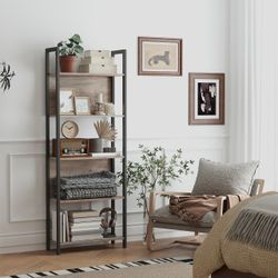 Vasagle 5 Tier Bookshelf With Steel Frame