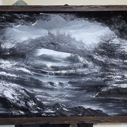  painting is made with oil paints on canvas