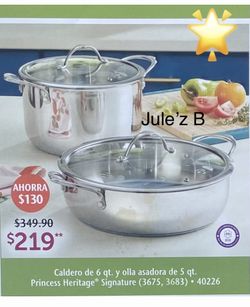 Princess House Set De Olla De 6 Qts Y Cacerola De 5 Qts Nuevas En Sus Cajas