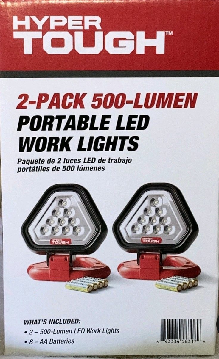 Hyper Tough 2-Pack 500-Lumen Portable LED Work Lights