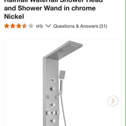 New Shower Panel Chrome Nickel In Box