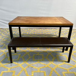 ( Delivery Available ) Crate & Barrel Parson Dining Table and Folio Bench