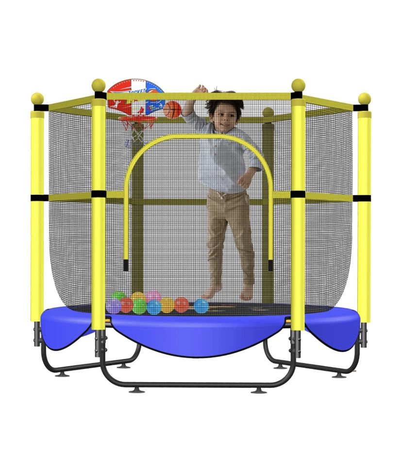 Asee'm 60" Trampoline for Kids w/ Net - 5 FT Indoor Outdoor Toddler Trampoline #3129