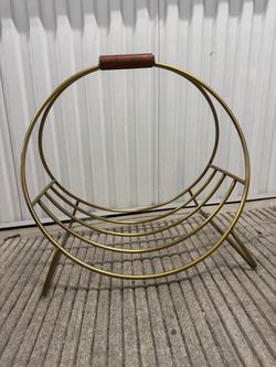 Gold Metal Round Firewood Log Rack