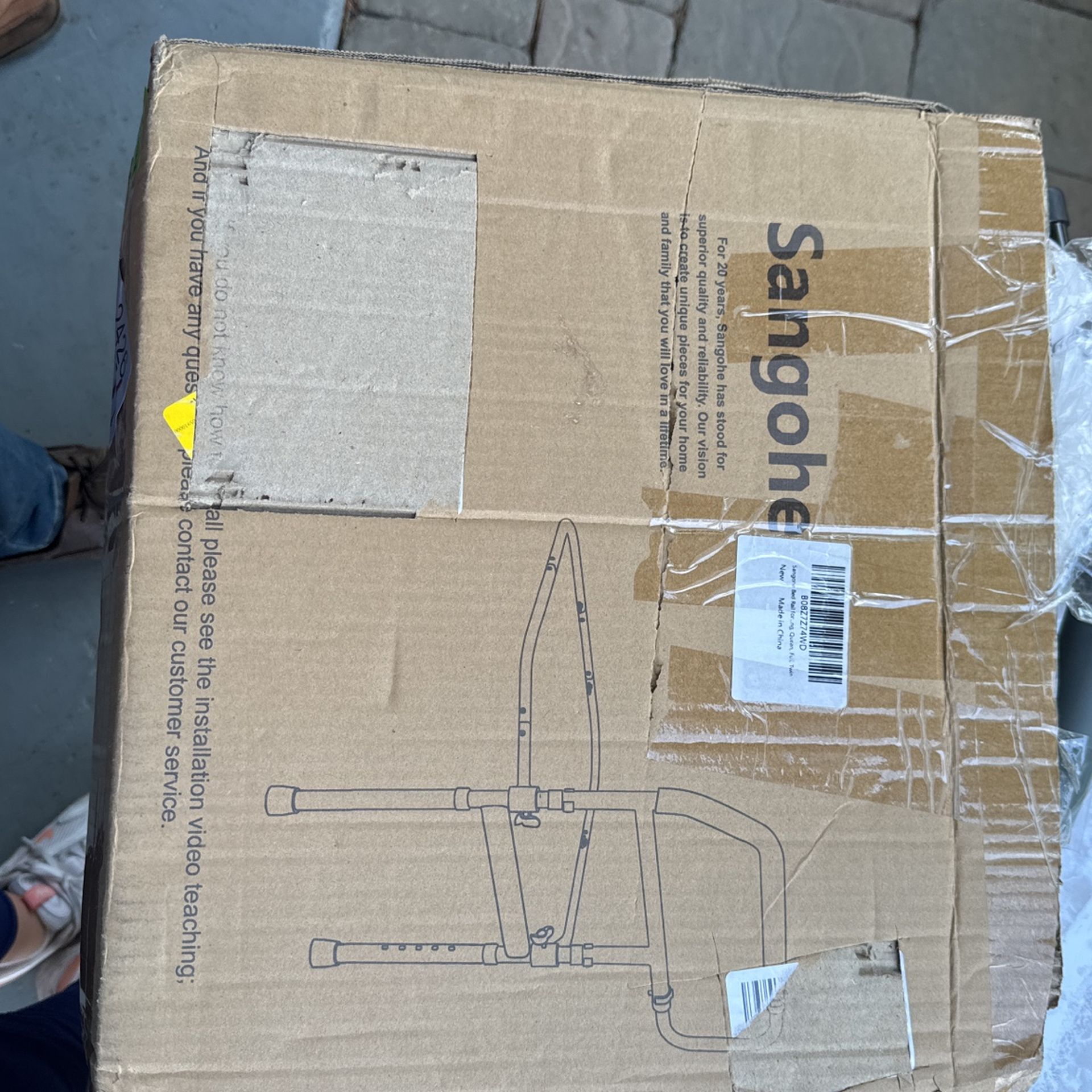 Sangohe Bed Rail for Elderly, Bed Assist Grab Bar Handle with Storage Pocket