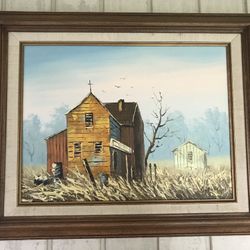 Original Art With Frame 17x21 Inches 