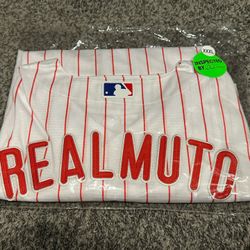 NWT Men's 3XL Philadelpia Phillies J.T. Realmuto White/ W Pinstripe Jersey.
