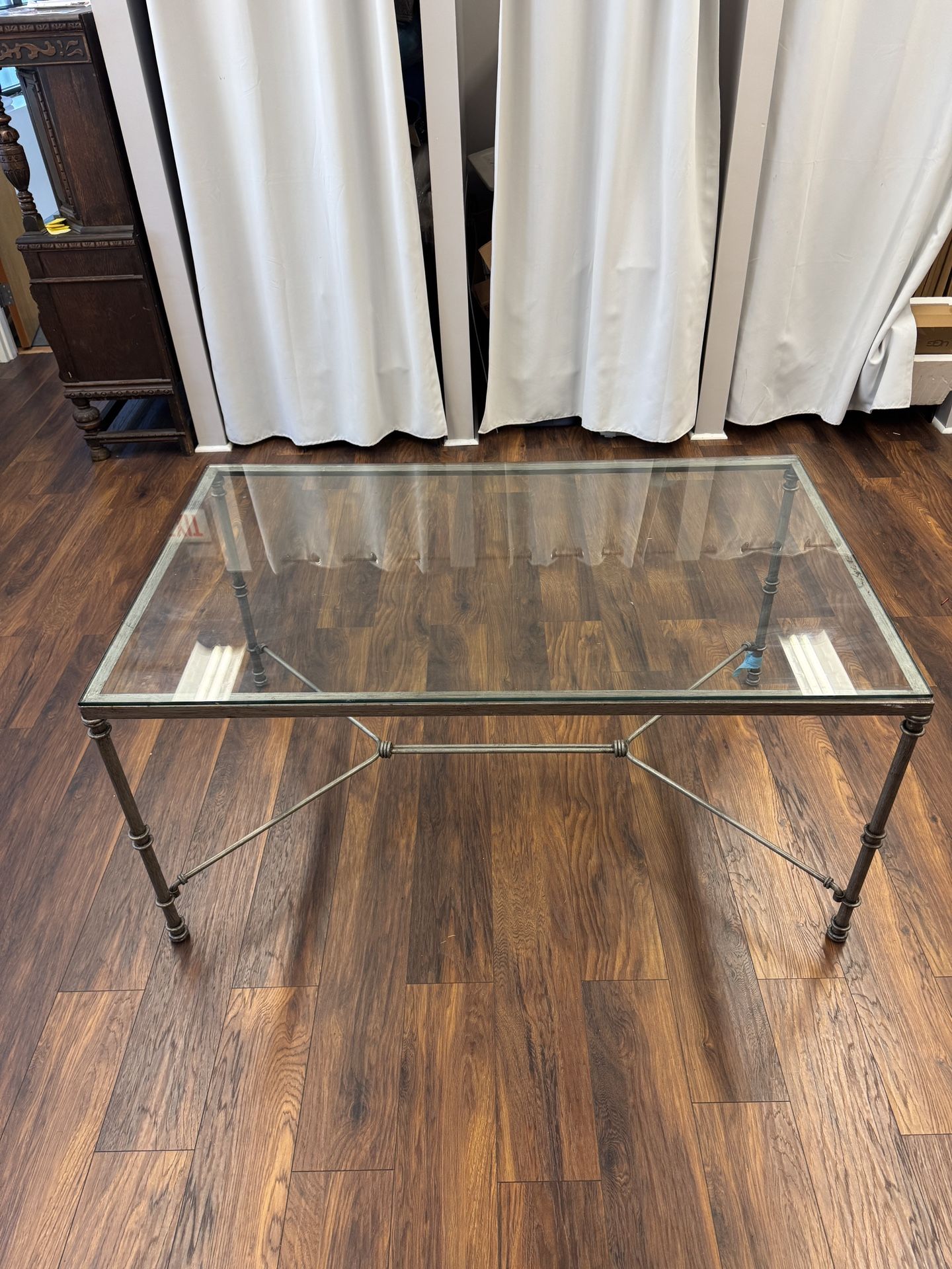 Glass Top Metal Frame Table