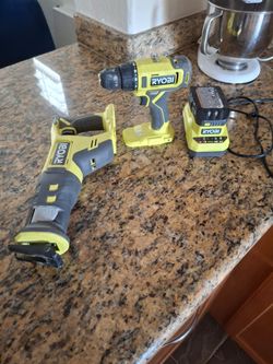 Ryobi 18V Drill, Reciprocating Saw & Charger Set
