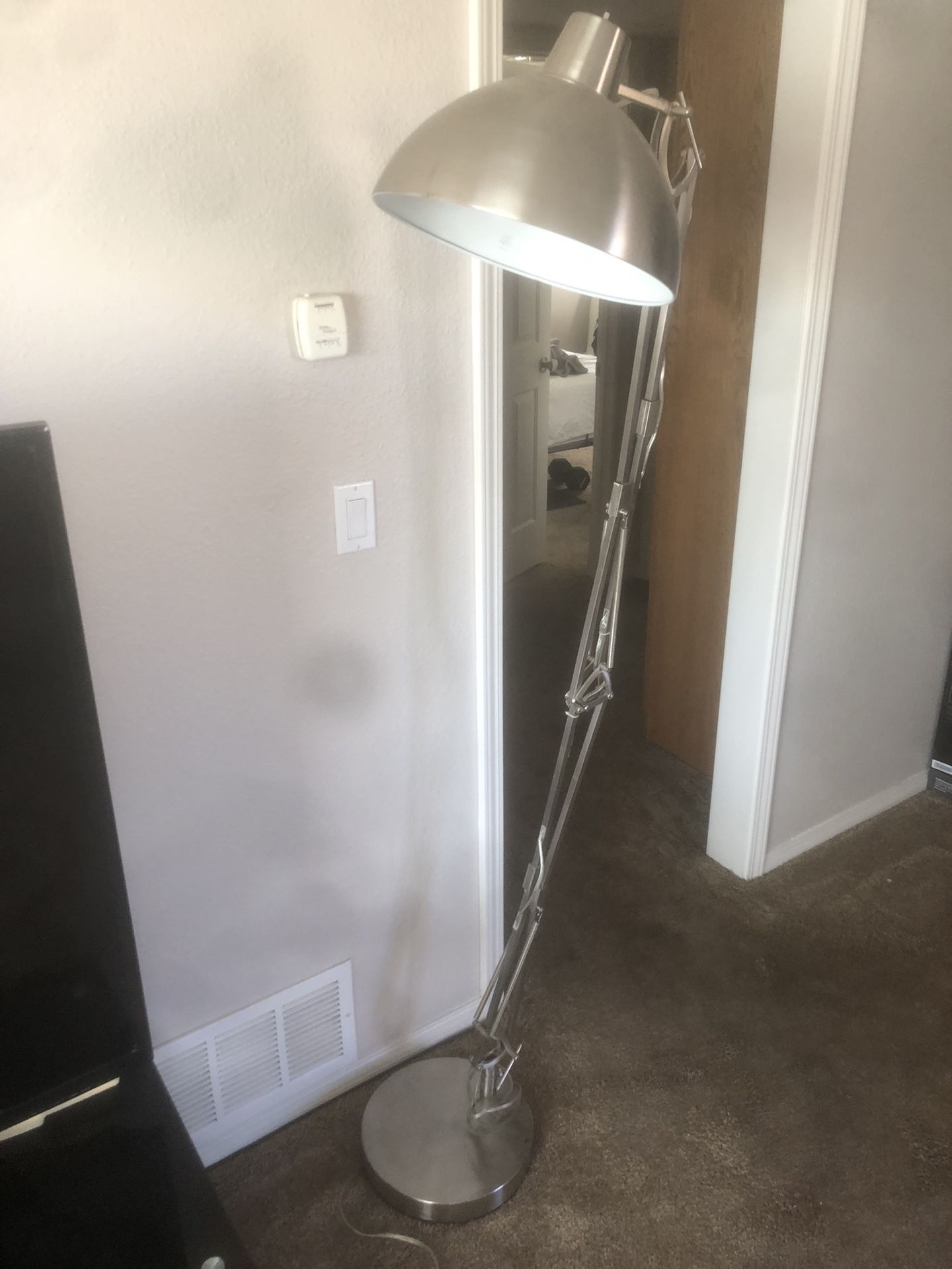 Adjustable Floor Lamp Aluminum Brushed Metal