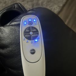 Black leather recliner w heater and massager multi Function 