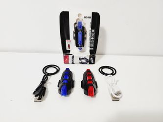 USB Bike Light, Bicycle Front Rear Tail Safety Flash Light Lamp ( 3 Pack )