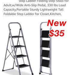 New folding step ladder step stool 4 steps 330 lbs load capacity $35 east Palmdale check out my other great listings… we will check out before bought 