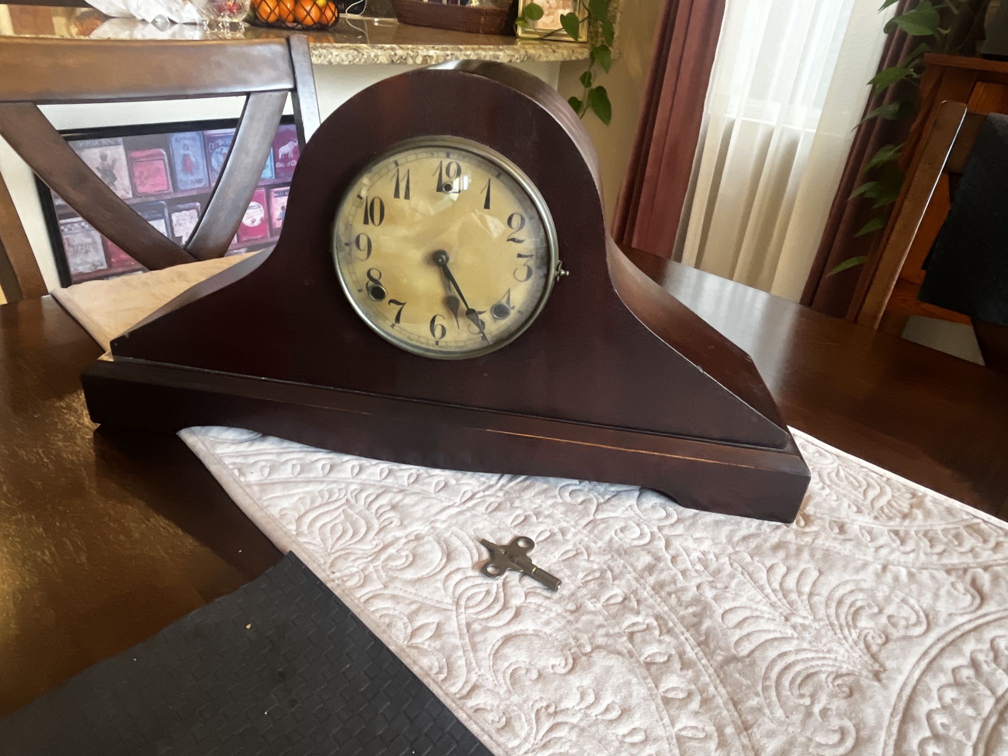 Mantle Camel back Type Antique Clock. Works, Chimes!