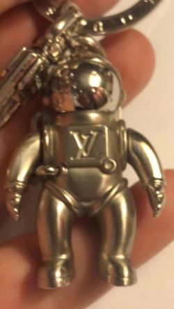 Louis Vuitton Blown Up Figurine Key Holder and Bag Charm Silver Metal