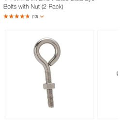 24 Packs Everbilt 1/4 X 2in Eye Bolts W/nut