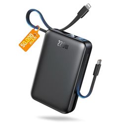 Portable Charger 50000mAh, 22.5W Fast Charge Power Bank Built-in 2 Cables