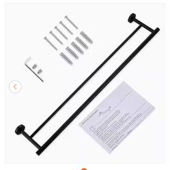 ALEASHA 32 in. Wall Mounted Towel Bar Hardware Accessory in Matte Black