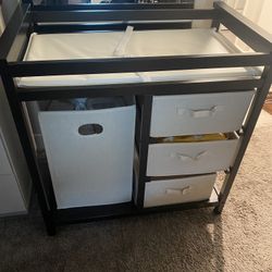 Dark Brown Baby Changing Table 