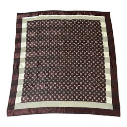 Louis Vuitton Monogram 100% Silk Scarf 39” X 39”