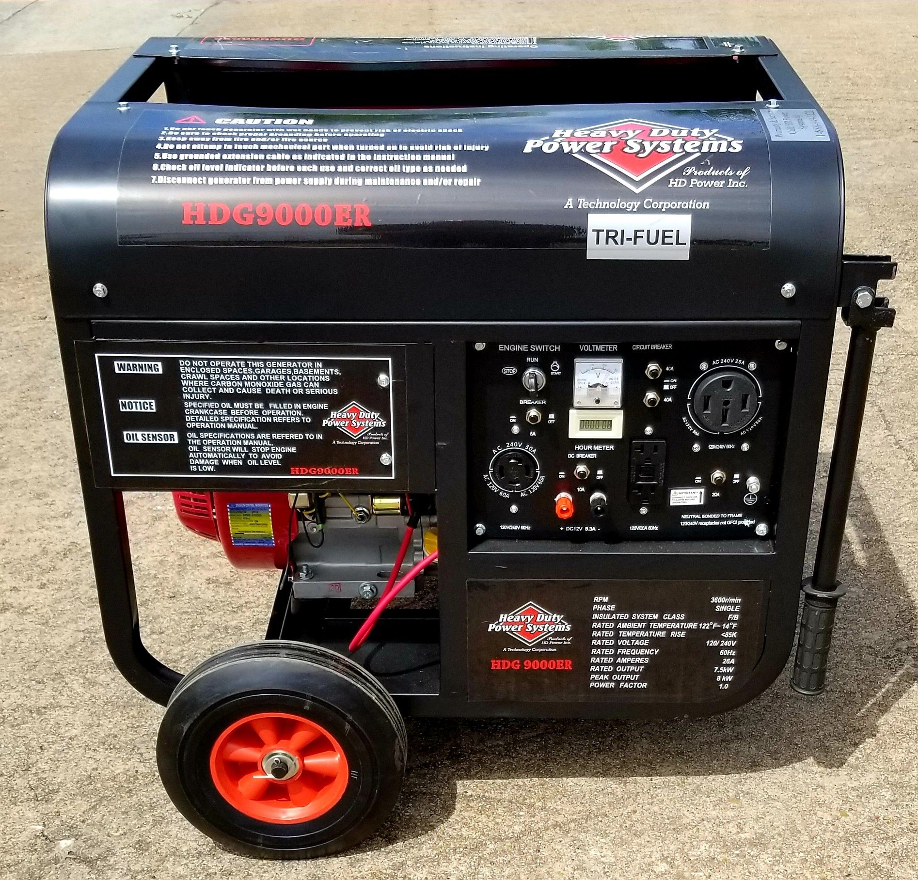 HDG9000ER Tri-Fuel 15 HP Gasoline Generator for Sale in Houston, TX 