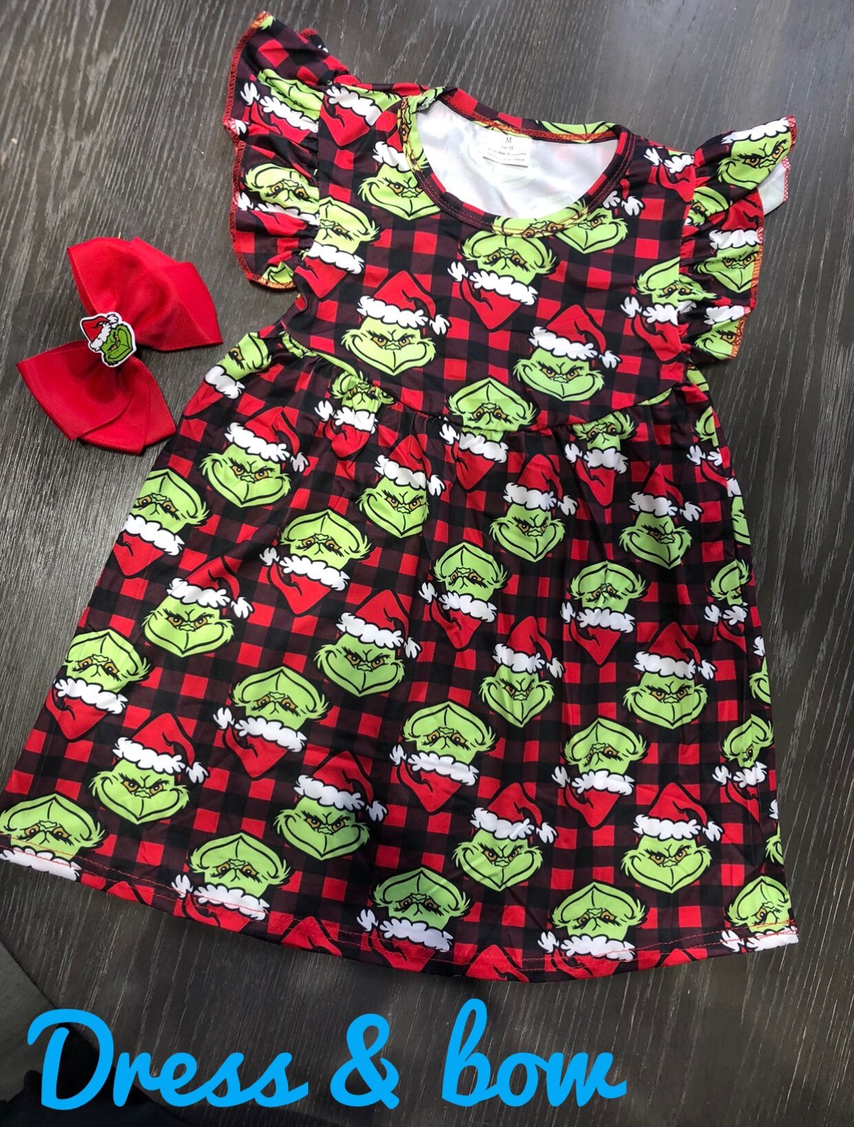 The Grinch Dress And Bow 