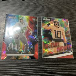 2 Cracked Ice Prizm SP Bo Nix Rookie Football Cards Denver Broncos Superstar MVP Candidate 