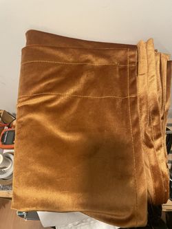 Velvet Curtains Rust/ Orange 
