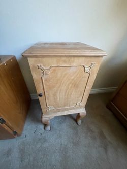 All wood night stand table