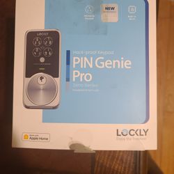 Pin Genie Pro Satin Nickel Deadbolt Apple Home Key Wi-Fi Smart Lock, Siri/Google/Alexa, Hack-Proof
