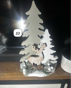 Wooden Christmas Tree elk Holiday Decor